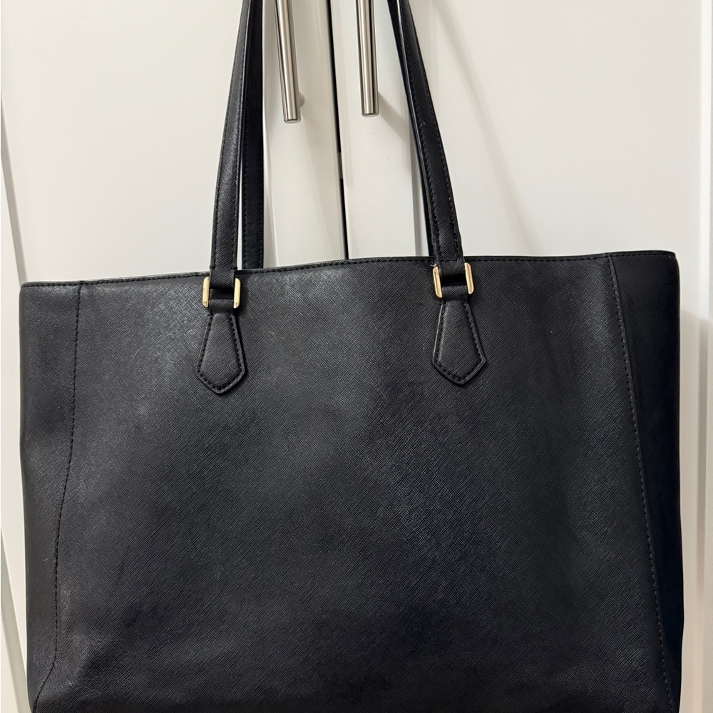 Tory Burch Black Robinson Tote Bag with Gold Accents - Picture 2 of 16